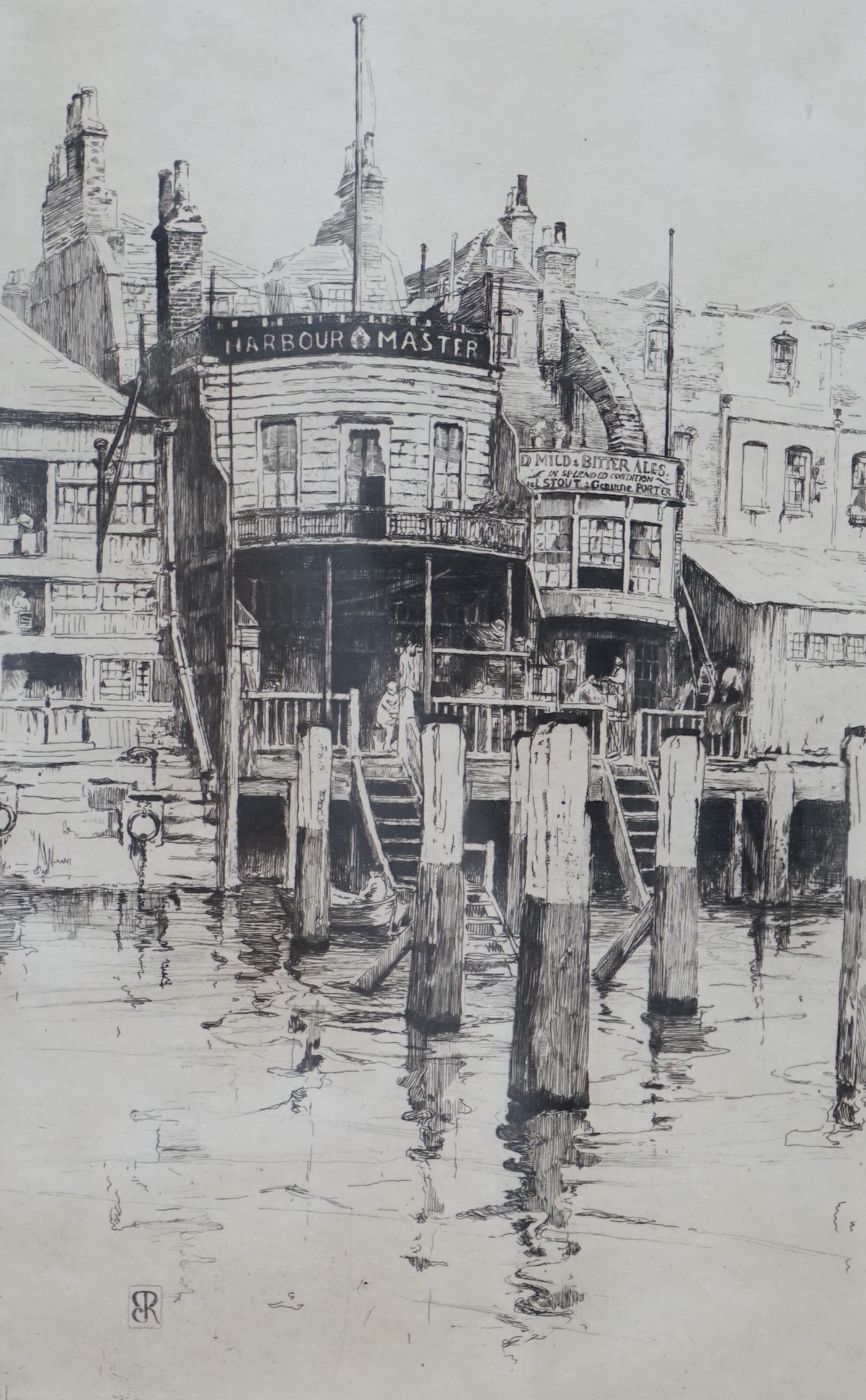 Mabel Catherine Robinson (1875-1953), etching, 'The Harbour Masters Limehouse', signed in pencil, 32 x 19cm